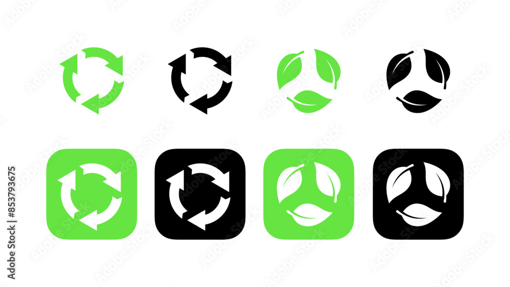 Set recycle icons. Biodegradable products Set recycle icons. Biodegradable products