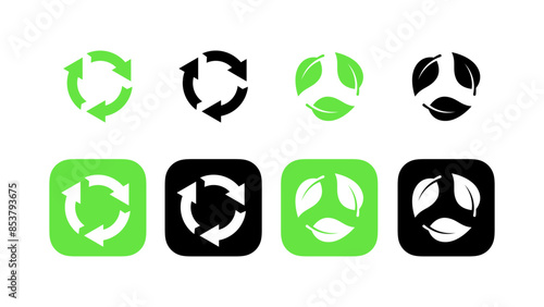Set recycle icons. Biodegradable products