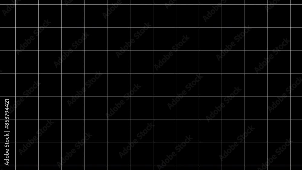 Black background with animated thin white wireframe grid line fit for alpha channel or overlay layer. Loop abstract motion background for technology, science, blueprint, or infographic concept