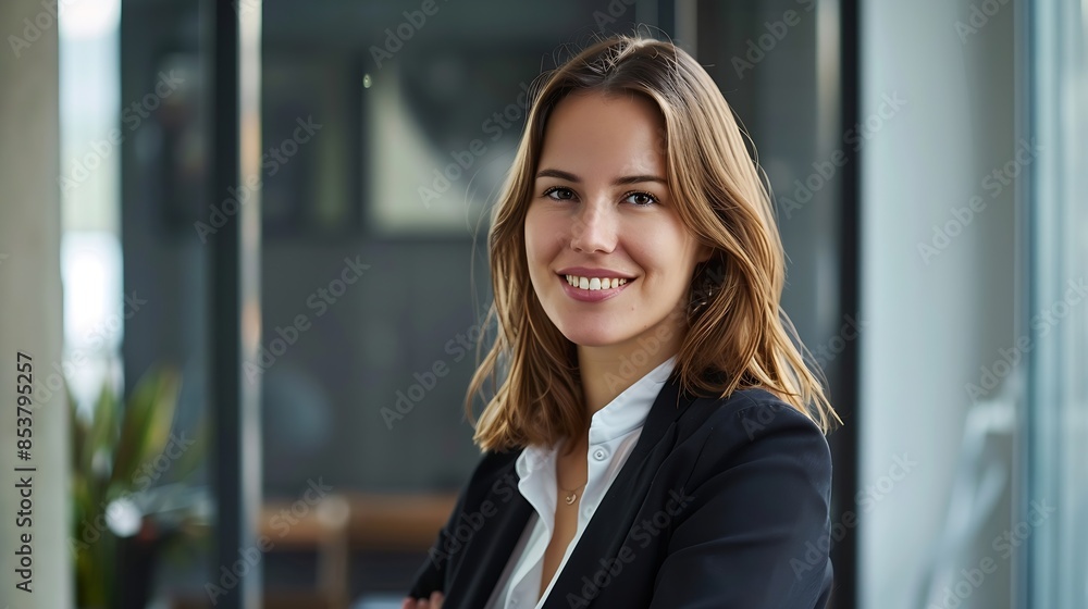 Head shot portrait of smiling professional female advisor business trainer businesslady coach looking at camera pose in office New company employee photoshoot hired worker profile pict : Generative AI Head shot portrait of smiling professional female advisor business trainer businesslady coach looking at camera pose in office New company employee photoshoot hired worker profile pict : Generative AI