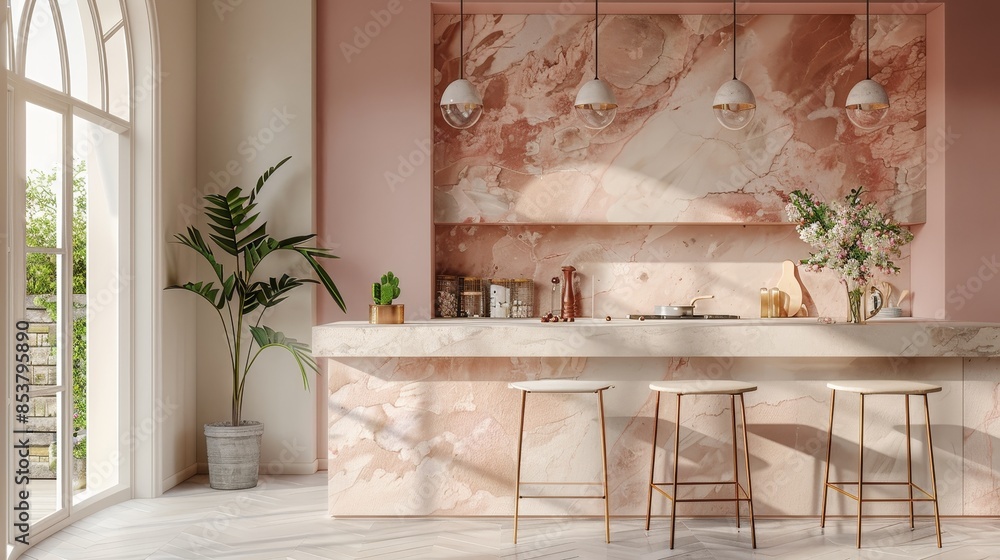 Home mock up, cozy modern kitchen interior background Home mock up, cozy modern kitchen interior background