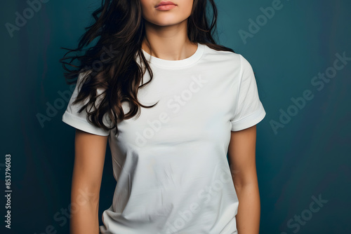 Plus Size White T-Shirt Mockup Template. High-quality mockup 