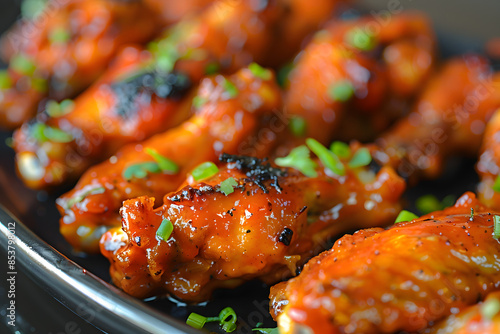 "Savory Delight: Boneless Chicken Wings with Buffalo and BBQ Sauce"