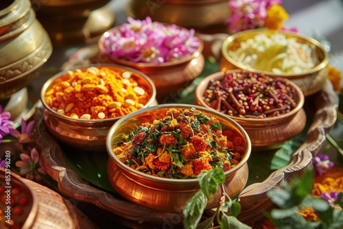 Various aromatic colorful spices and herbs. Ingredients for cooking..Ayurveda treatments © Ayan