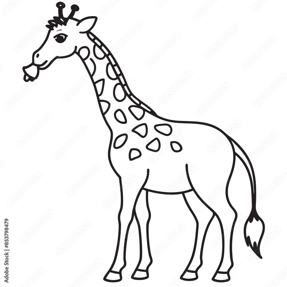 Fototapeta premium giraffe cartoon isolated on white