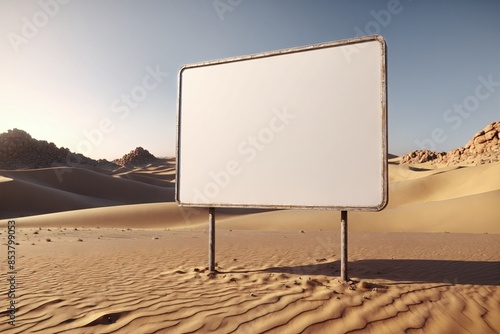 Blank Sign in the Desert.