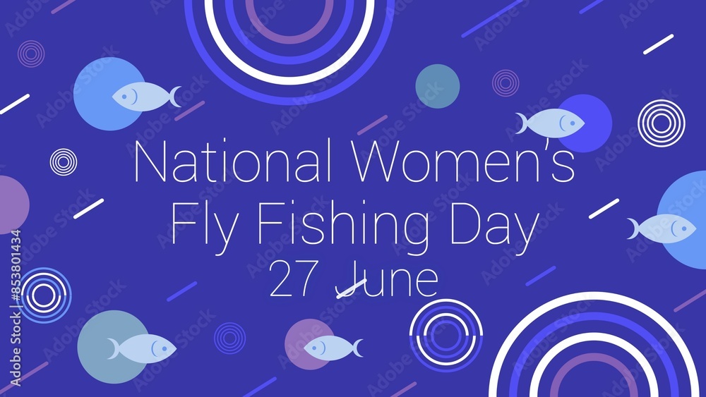 Fototapeta premium National Women’s Fly Fishing Day web banner design illustration