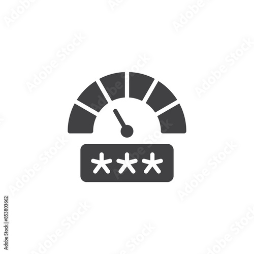 Gauge meter indicating password strength vector icon