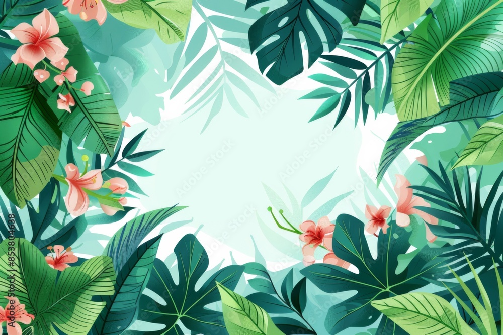 Naklejka premium Summer Background illustration created with Generative AI