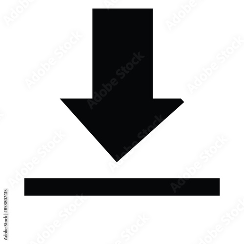 Black download icon single. Download button in black. Download files icons vector. simple black download icon isolated on white background. Arrow downloading icon. Vector illustration.