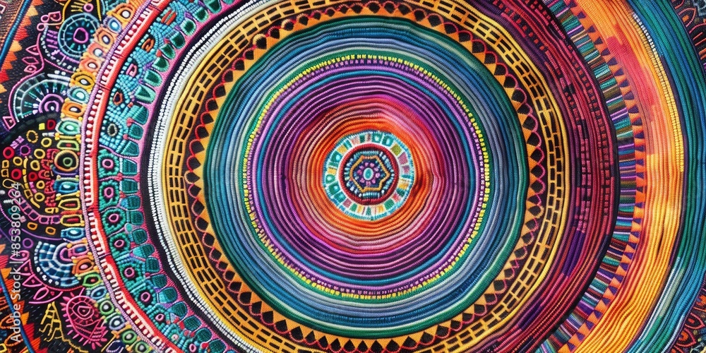 Fototapeta premium Vibrant Yarn Circles Pattern