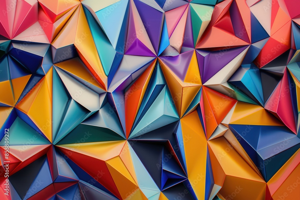 Vibrant abstract geometric pattern with colorful 3D shapes creating a dynamic and modern art texture, perfect for digital backgrounds. Vibrant abstract geometric pattern with colorful 3D shapes creating a dynamic and modern art texture, perfect for digital backgrounds.