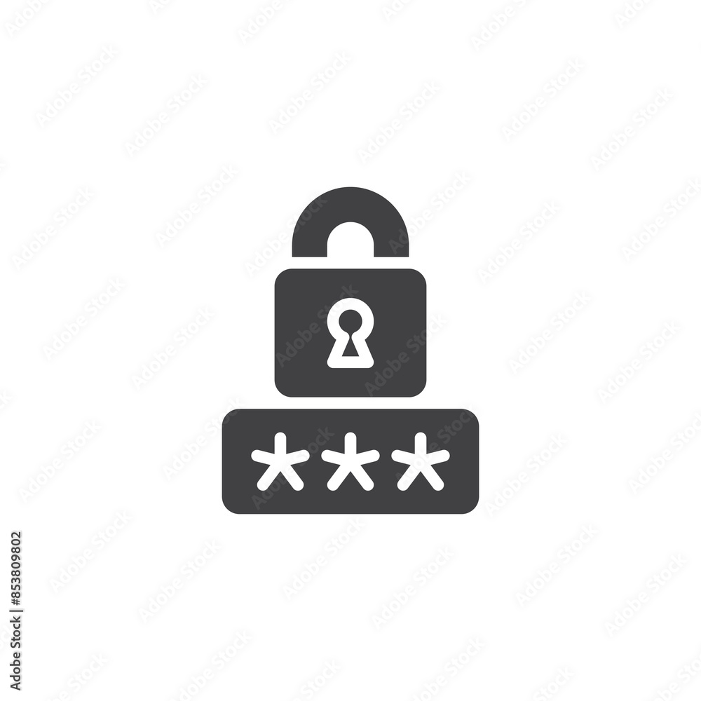 Padlock with a password code vector icon Padlock with a password code vector icon