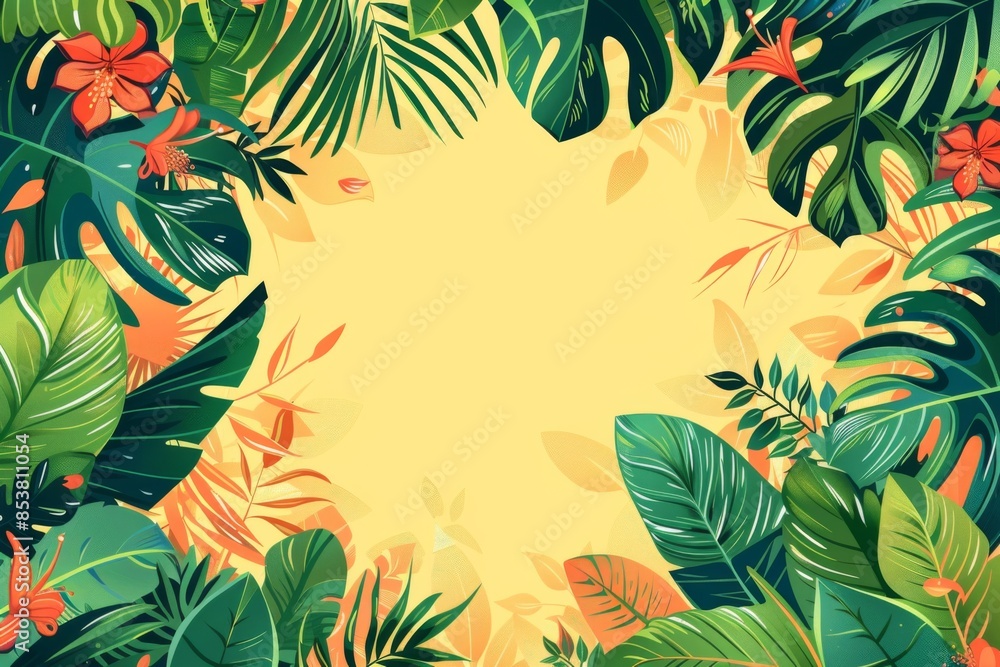 Summer Background illustration created with Generative AI Summer Background illustration created with Generative AI