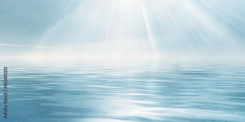 Abstract, White background with a blue sky and water reflecting the serene horizon, perfect for desktop wallpaper Abstract, White background with a blue sky and water reflecting the serene horizon, perfect for desktop wallpaper