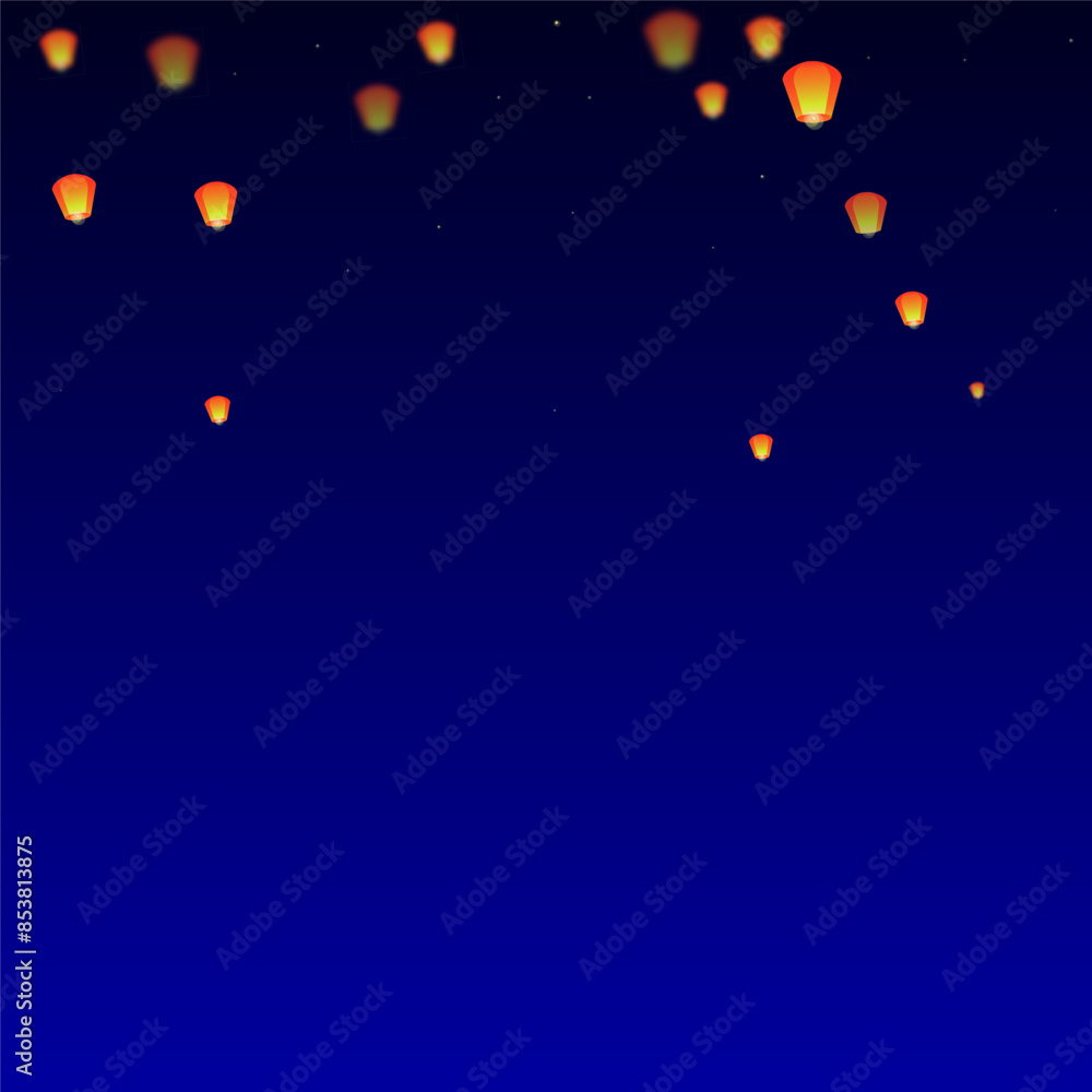 Sky lanterns floating in the night sky. Sky lanterns floating in the night sky.