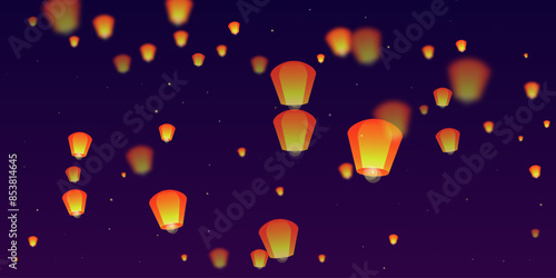 Loy krathong festival card.