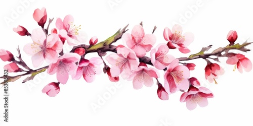 A pink flower branch with pink flowers