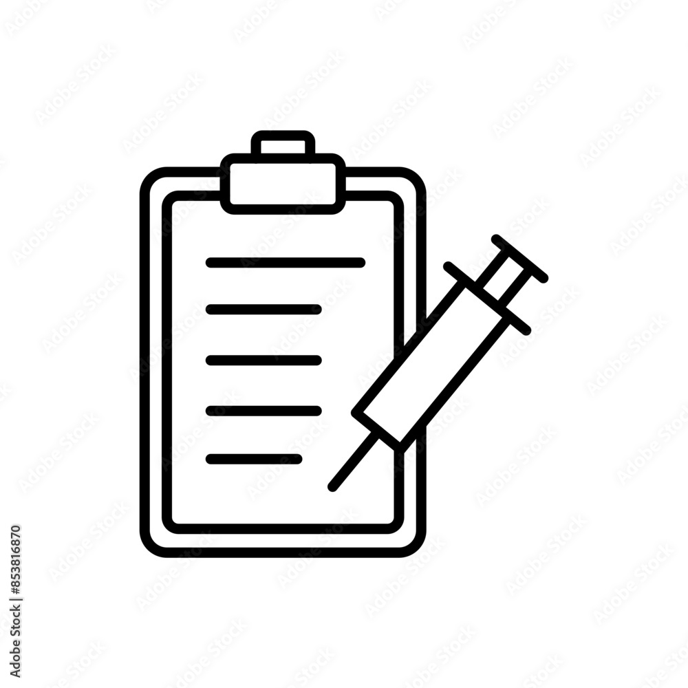 Vaccination outline icons, minimalist vector illustration ,simple transparent graphic element .Isolated on white background
