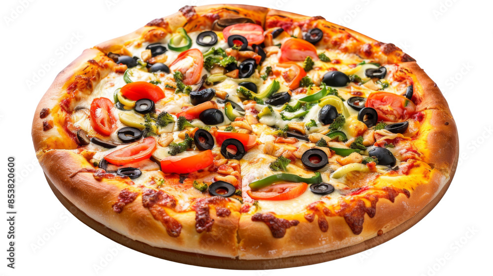 Pizza for vegetarian, vegan, on white background Pizza for vegetarian, vegan, on white background