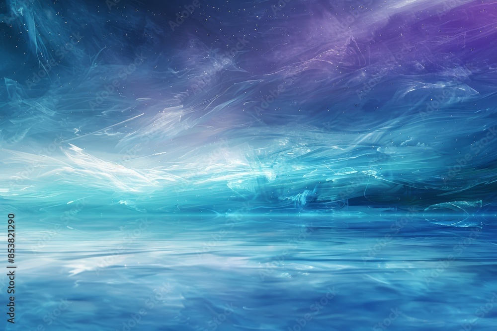 Radiant abstract ocean waves under a celestial sky Radiant abstract ocean waves under a celestial sky