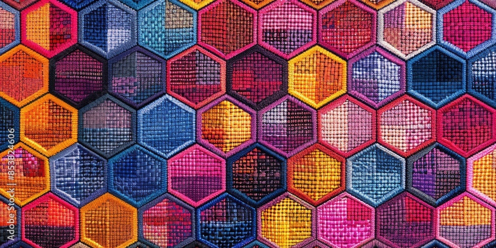 Modern Art with Geometric Hexagons Modern Art with Geometric Hexagons