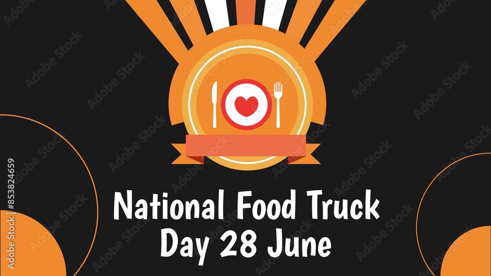 Obraz premium National Food Truck Day web banner design illustration