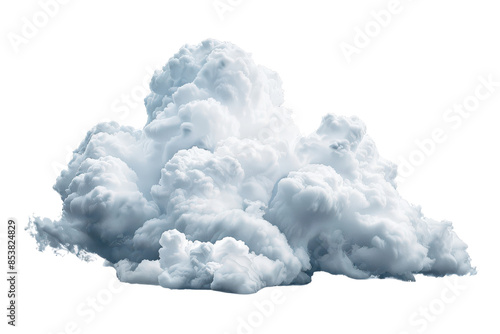 A fluffy, white cloud formation with soft edges against a clear background. Perfect for weather-related or nature-themed visuals.