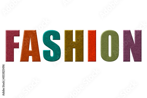 multicolor word fashion isolated on white