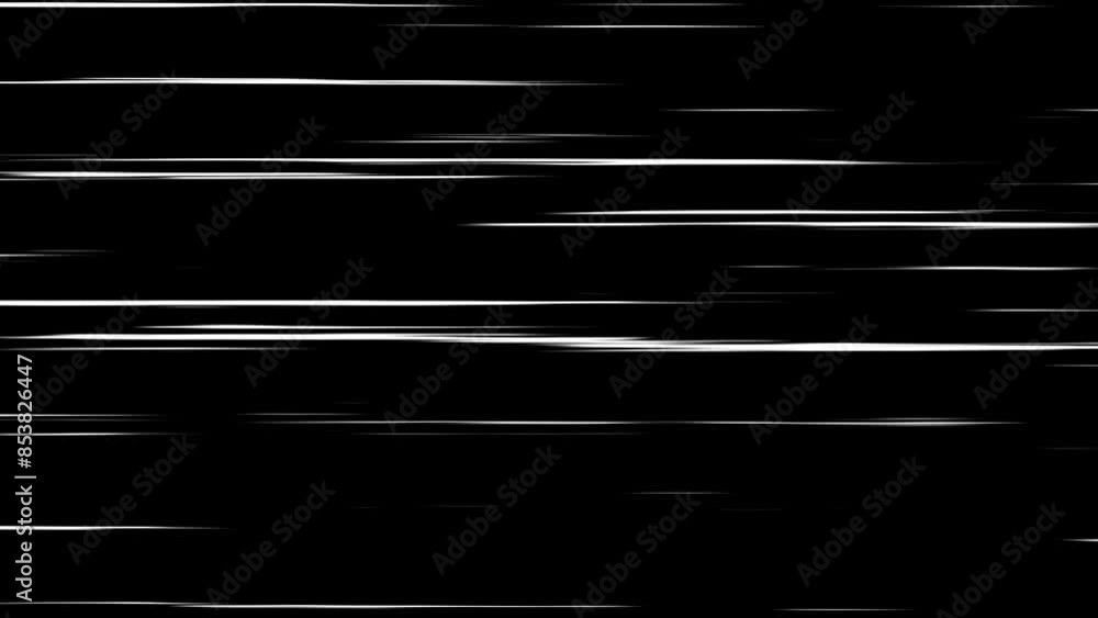 4K Overlay Animated White Horizontal Speed Lines (Anime Effect) 4K Overlay Animated White Horizontal Speed Lines (Anime Effect)