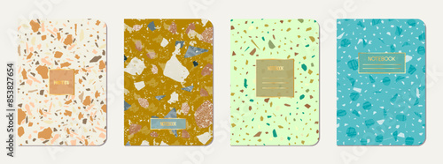 Notebook cover design. Terrazzo abstract