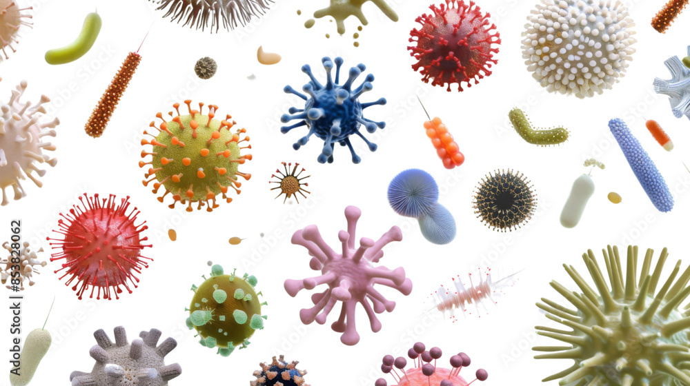 Bacteria , virus, microbe on white background Bacteria , virus, microbe on white background