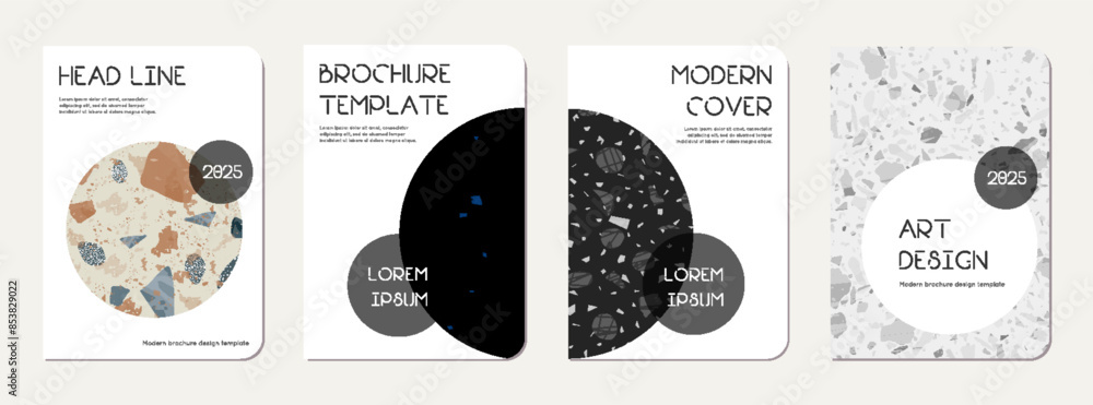 Brochure cover design. Terrazzo abstract Brochure cover design. Terrazzo abstract