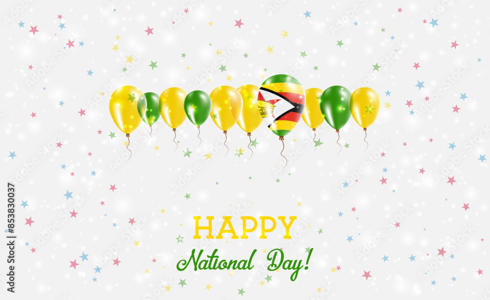Fototapeta premium Zimbabwe Independence Day Sparkling Patriotic
