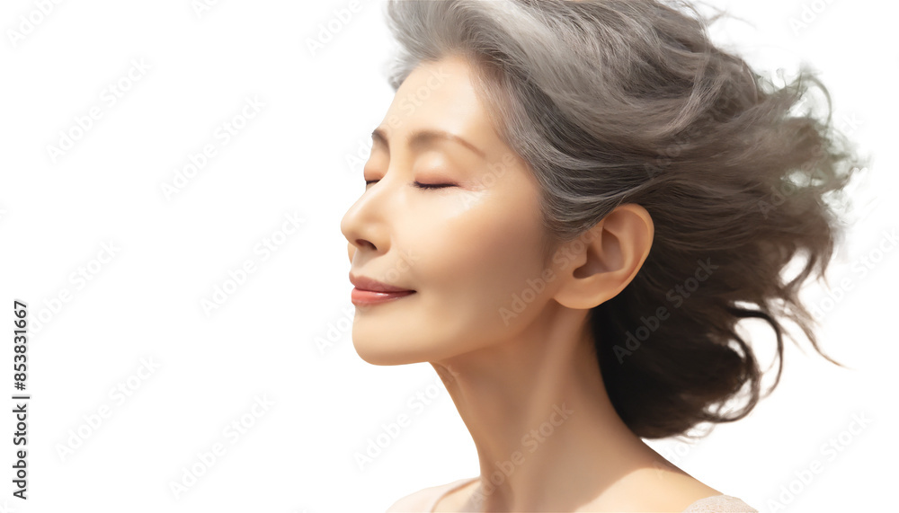 Fototapeta premium 目を閉じた美しい日本人女性