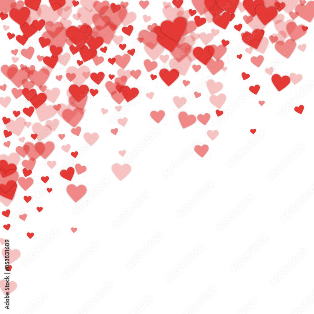 Red hearts scattered on white background. Red hearts scattered on white background.