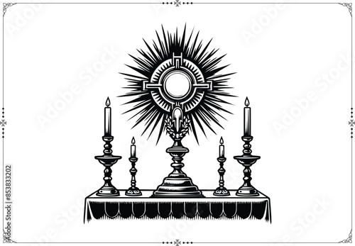 Catholic Monstrance Illustration - Vector
