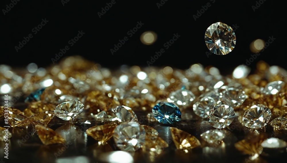 Colourful diamond on black background Colourful diamond on black background