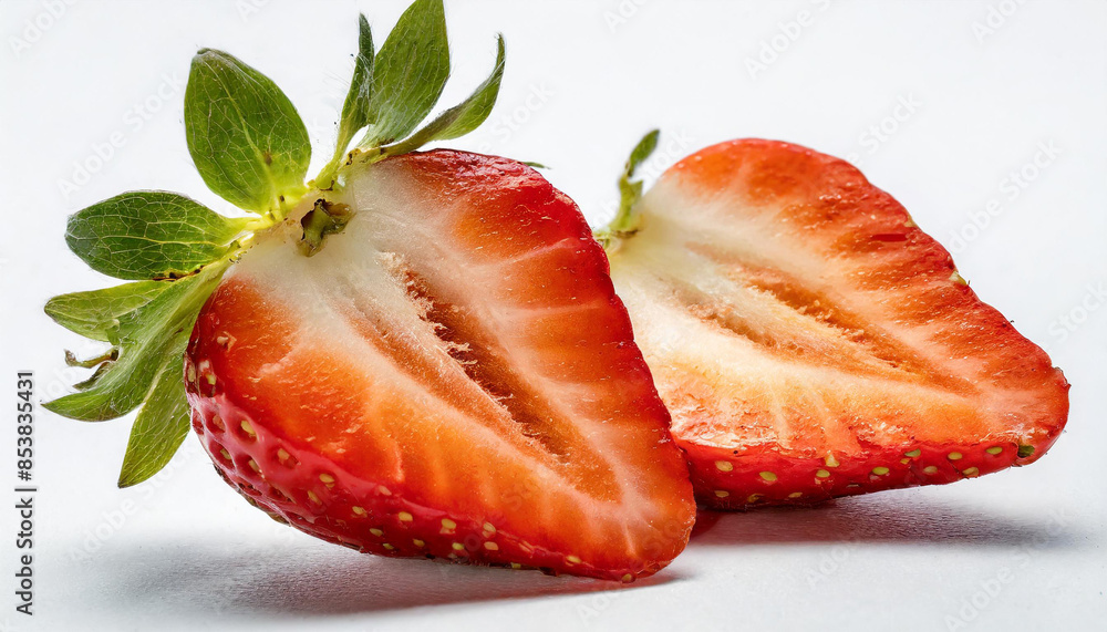 isolated cut strawberry on white background isolated cut strawberry on white background