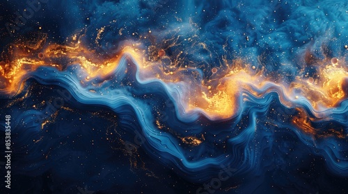 Abstract cosmic waves with golden light