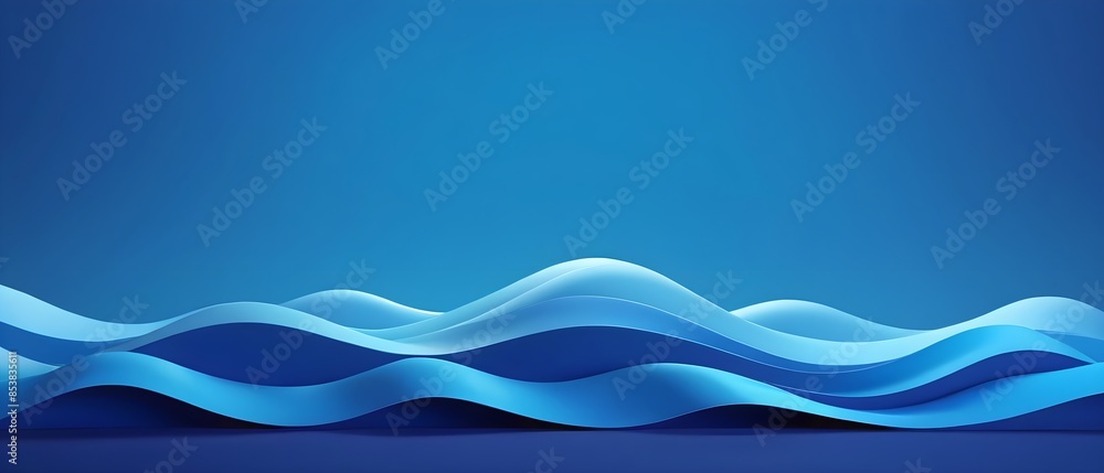 Obraz premium Abstract blue background banner with waves. Elegant wave lines for business web designs and digital illustrations.