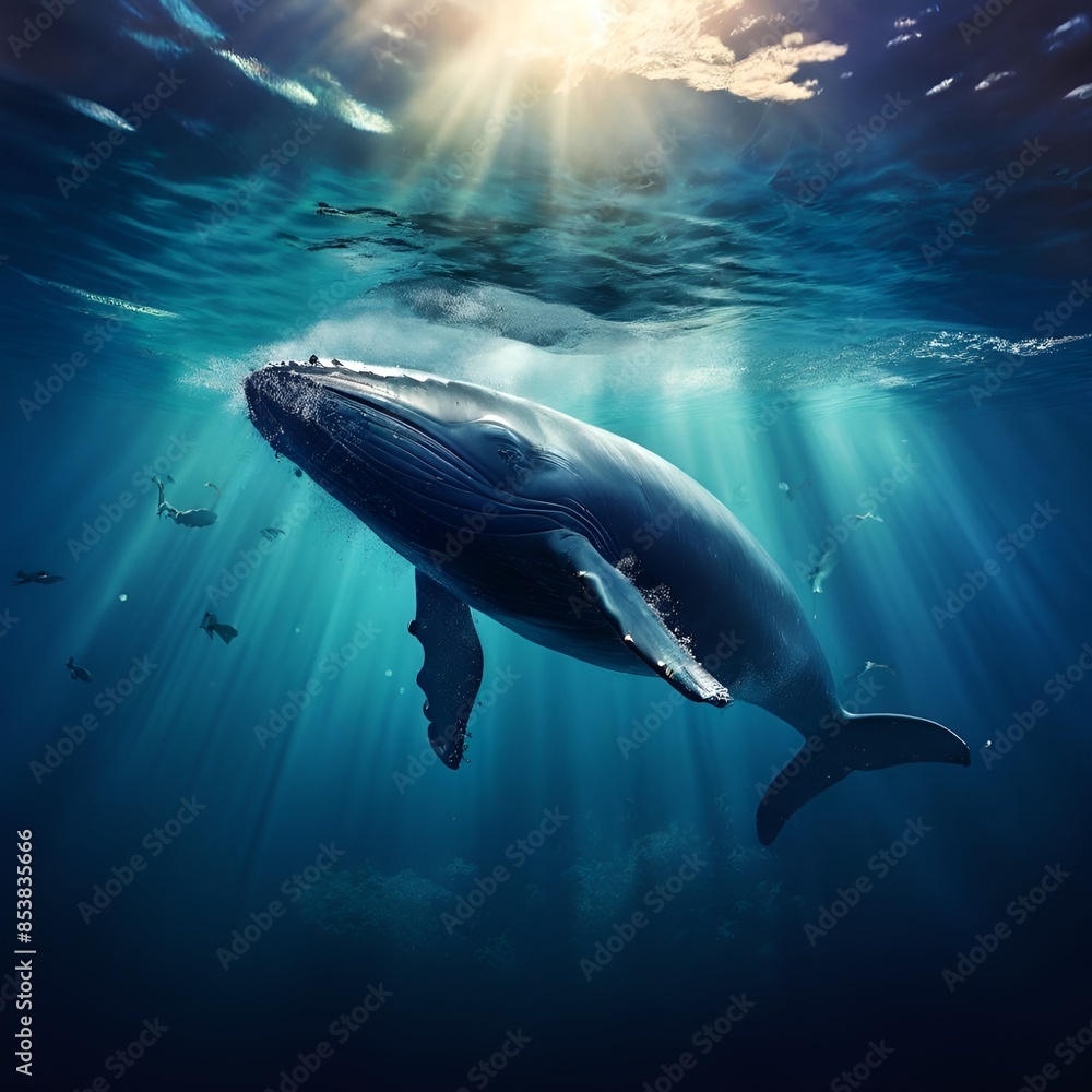 Naklejka premium whale in the ocean