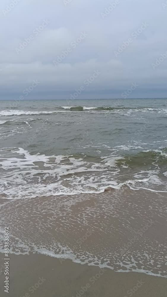 Sea waves. Storm. Baltic Sea in winter Sea waves. Storm. Baltic Sea in winter