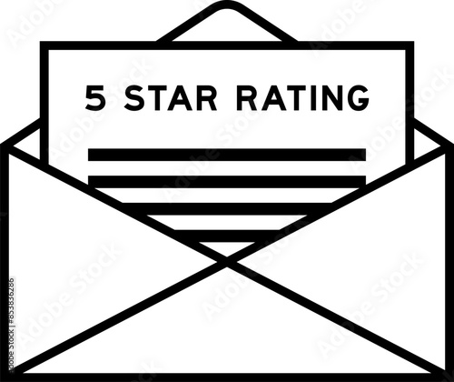 Envelope and letter sign with word 5 star rating as the headline