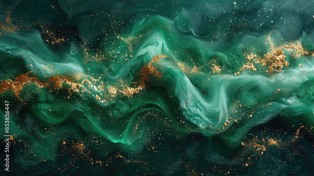 Texture with green and gold pattern, abstract background Texture with green and gold pattern, abstract background