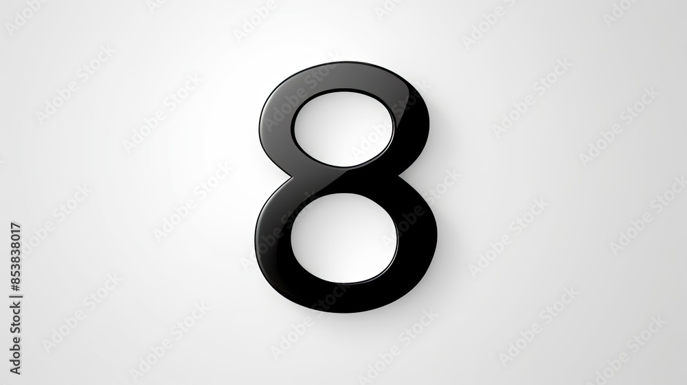 number eight made of metal number eight made of metal
