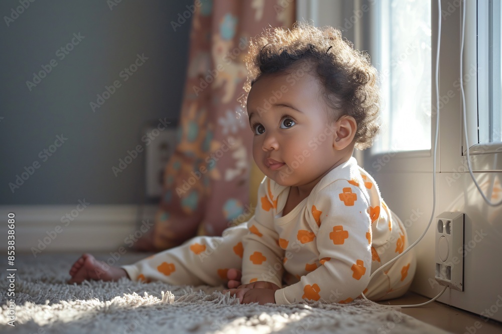 Fototapeta premium Infant lying near window.