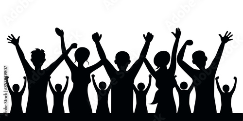 silhouette of dancing people. Vector illustration