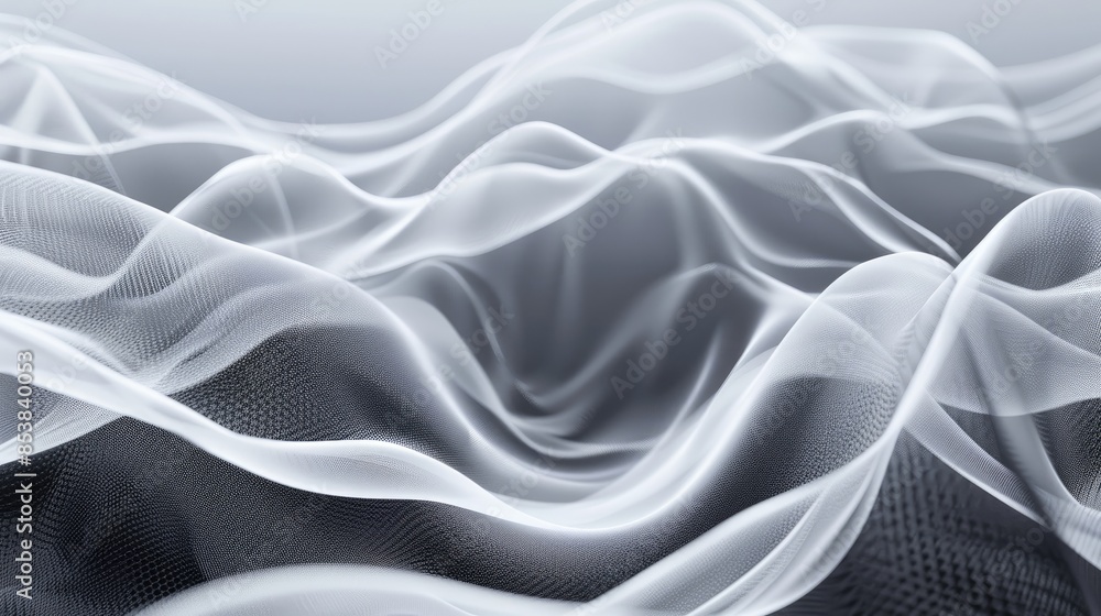Obraz premium Monochrome abstract with flowing, silky waves creating a smooth and elegant texture