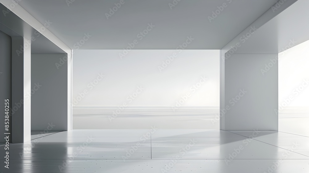 Obraz premium Minimalist Open Space with Panoramic Horizon View